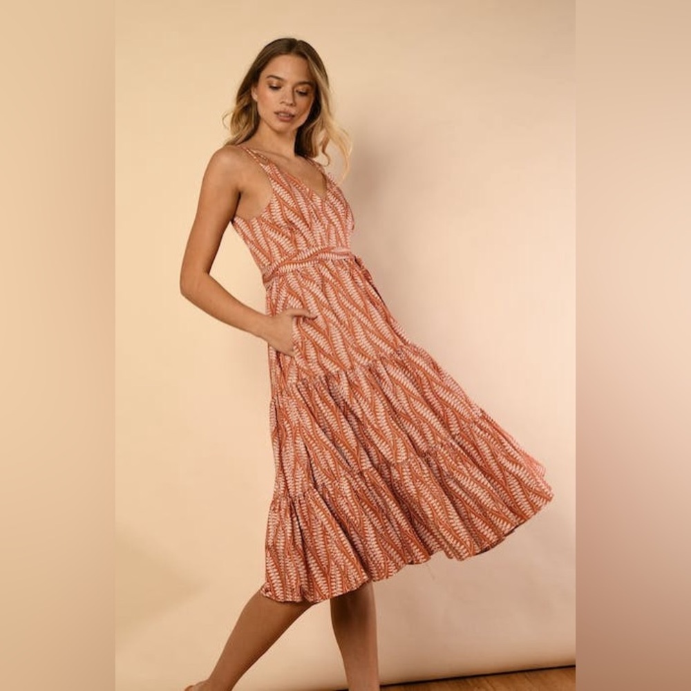 Hutch copper dress with ruffles